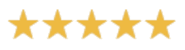Five golden stars indicating a review. 