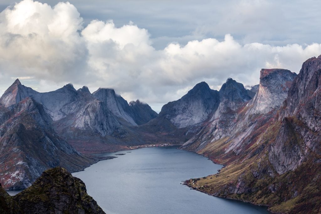 A view of the mountains and water in Norway.