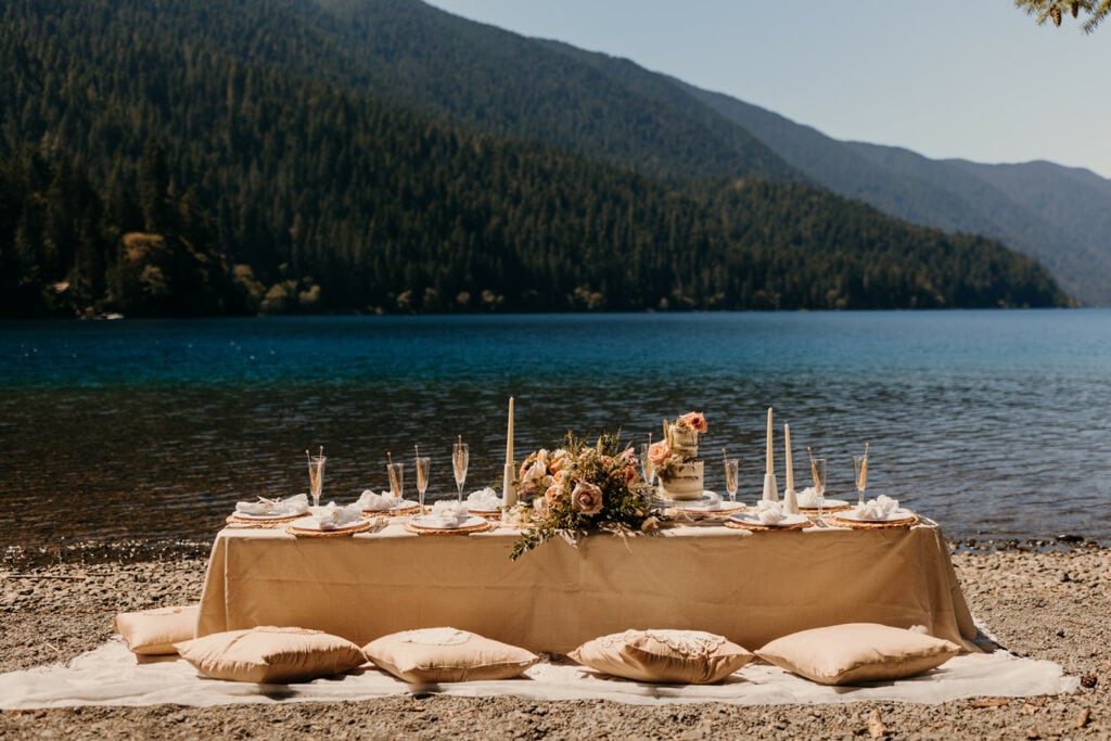 The beautiful setting for the couple and family to enjoy their picnic. 