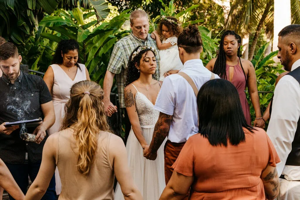 A saging ceremony for an elopement in Puerto Rico.