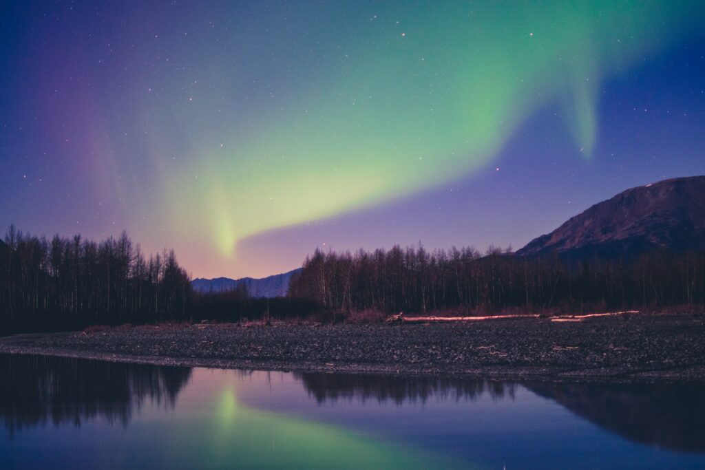 The Northern Lights in Fairbanks, Alaska.
