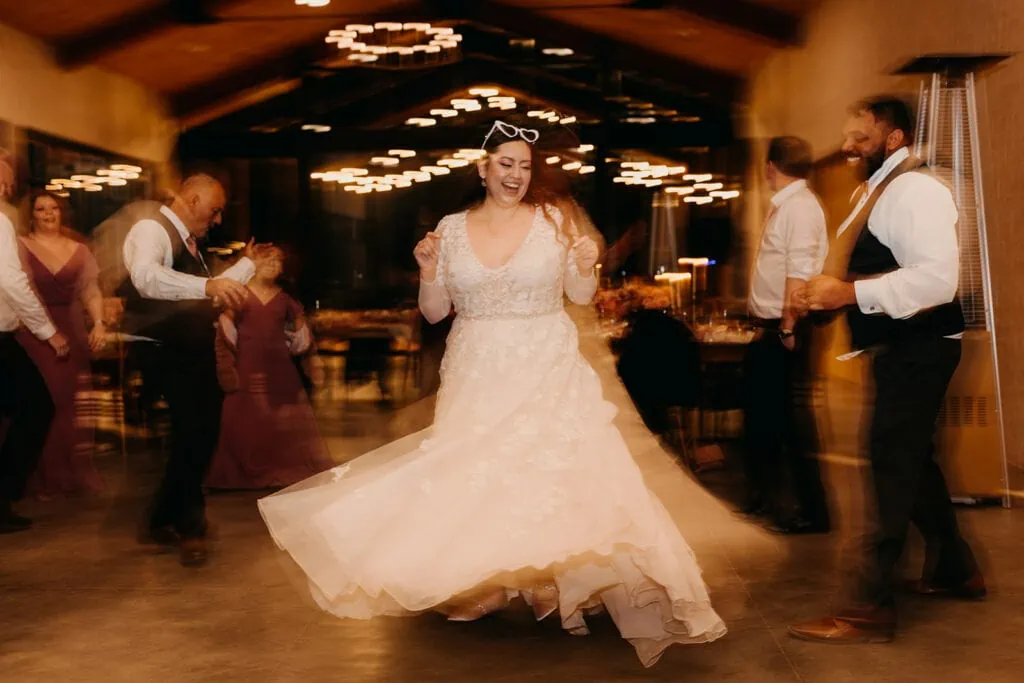 The bride dances in Red Earth Venue.