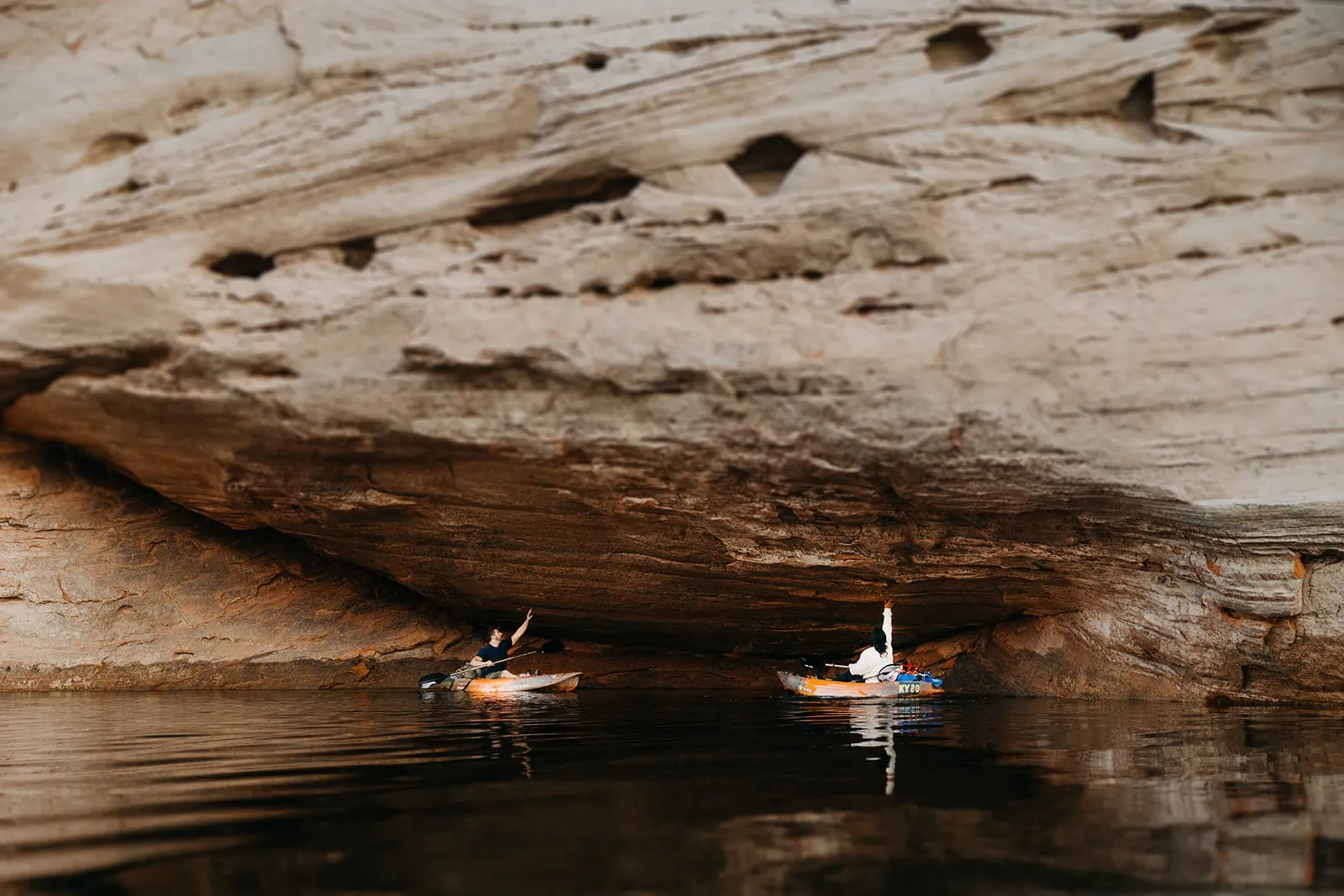 A couple paddles on Lake Powell.