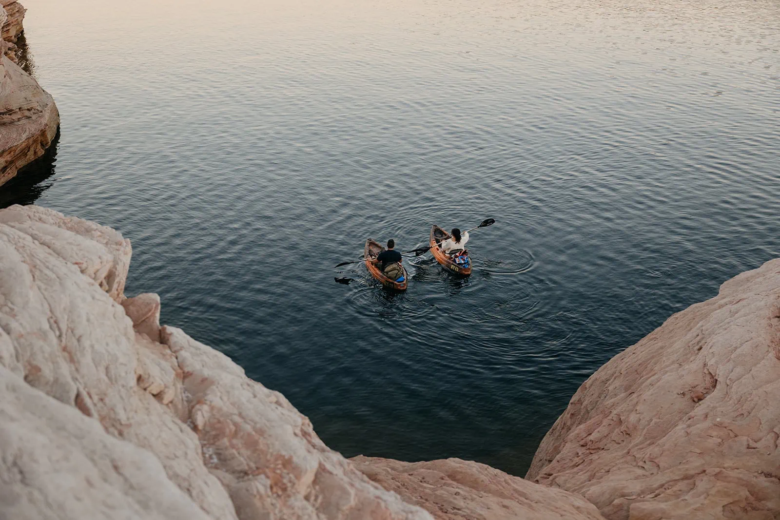 A couple kayaks at dawn in Northern Arizona.