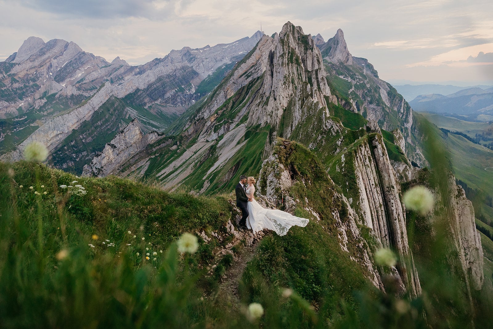 A portrait of a couple in Appenzell, Switzerland.